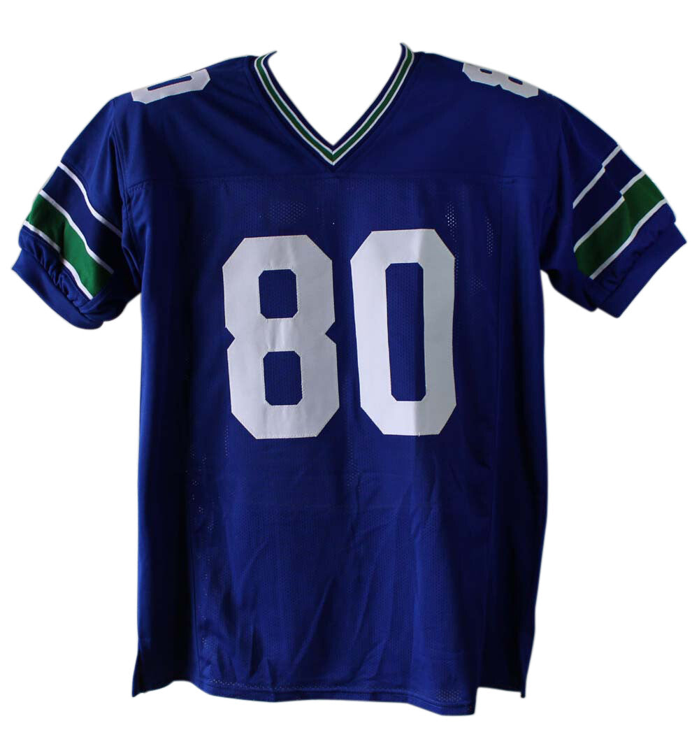 Steve Largent Autographed HOF Inscribed Blue Pro Style Jersey (Beckett)