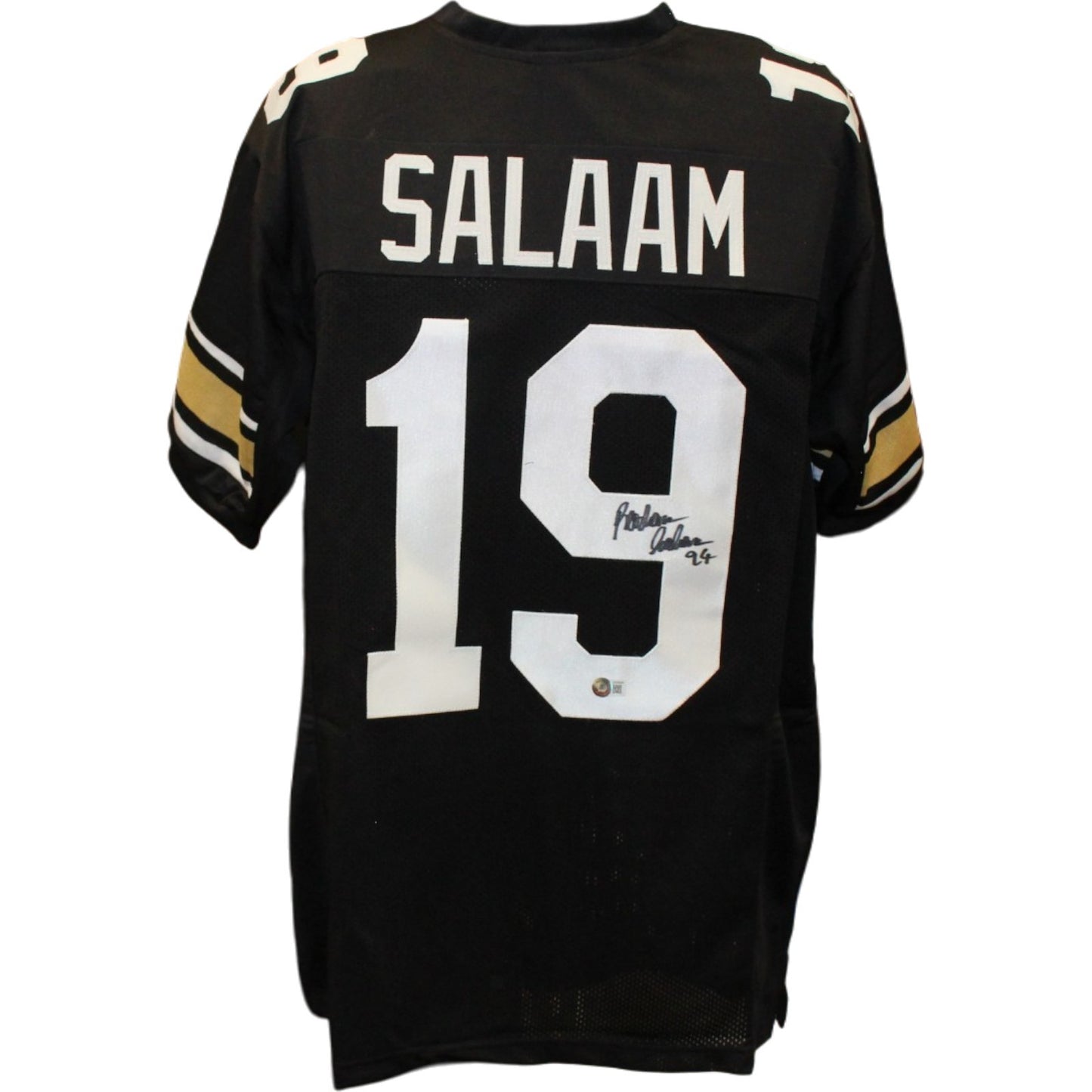 Rashaan Salaam Autographed Custom Black Jersey with "94" Inscription