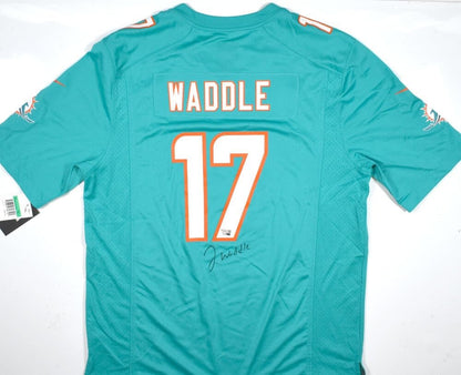 Jaylen Waddle Autographed Miami Dolphins Teal Nike Game Jersey