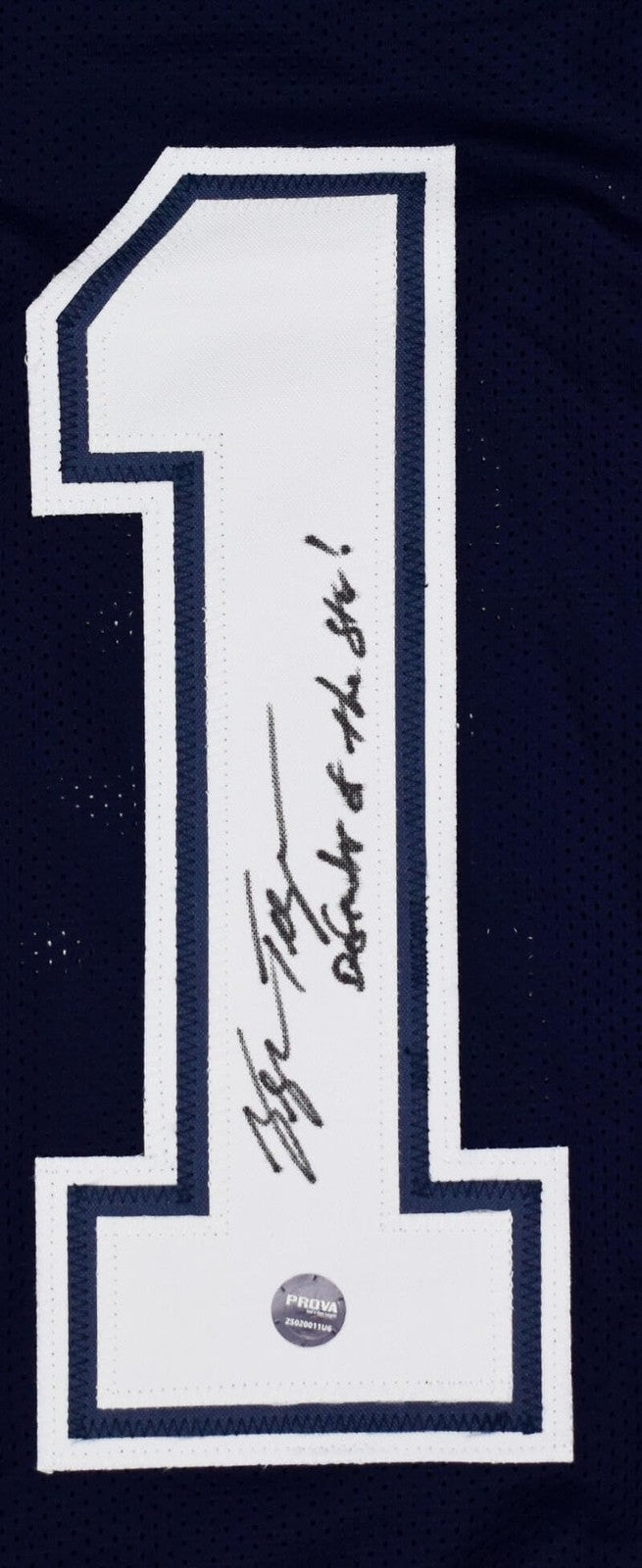 George Teague Autographed Blue Custom Football Jersey