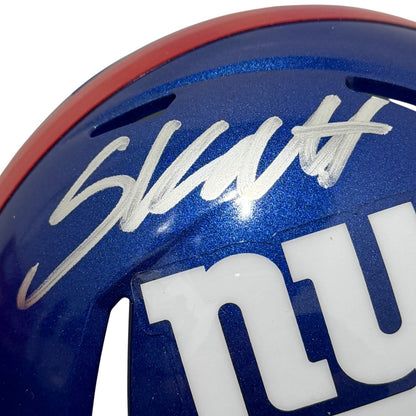 Cam Skattebo Signed New York Giants Speed Mini Helmet Fanatics COA