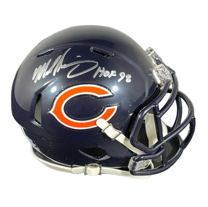 Mike Singletary Signed Chicago Bears Mini Helmet HOF 98 (Beckett Witness)