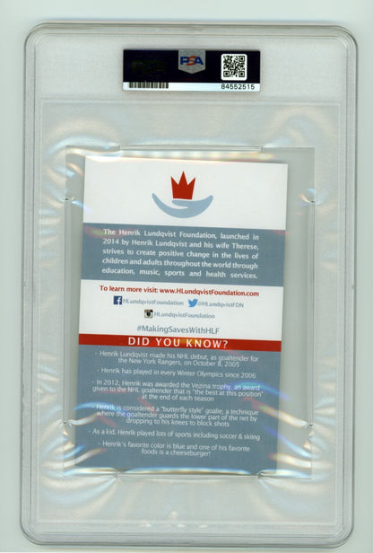 Henrik Lundqvist Signed New York Rangers Foundation Print (PSA/DNA)