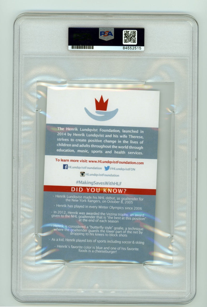 Henrik Lundqvist Signed New York Rangers Foundation Print (PSA/DNA)