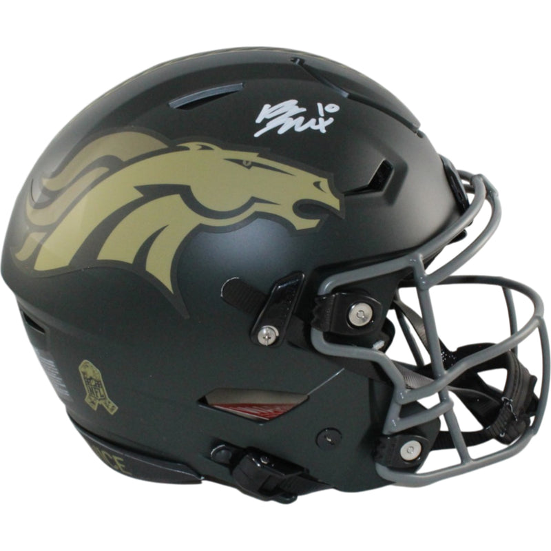 Bo Nix Denver Broncos Signed SpeedFlex 2025 Salute to Service Full Size Helmet