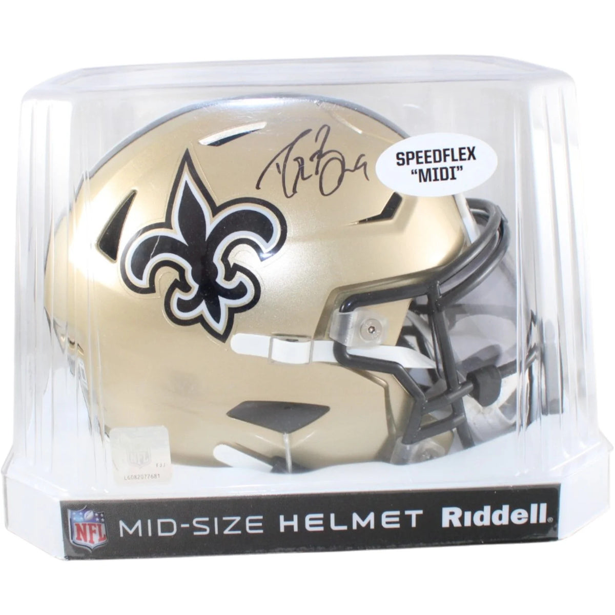 Drew Brees Autographed New Orleans Saints Mid-Size Helmet