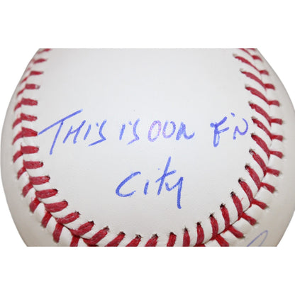 David Ortiz Autographed Boston Red Sox Baseball "This is Our F'n City"