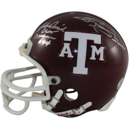 Johnny Manziel & John David Crow Signed Texas A&M Mini Helmet