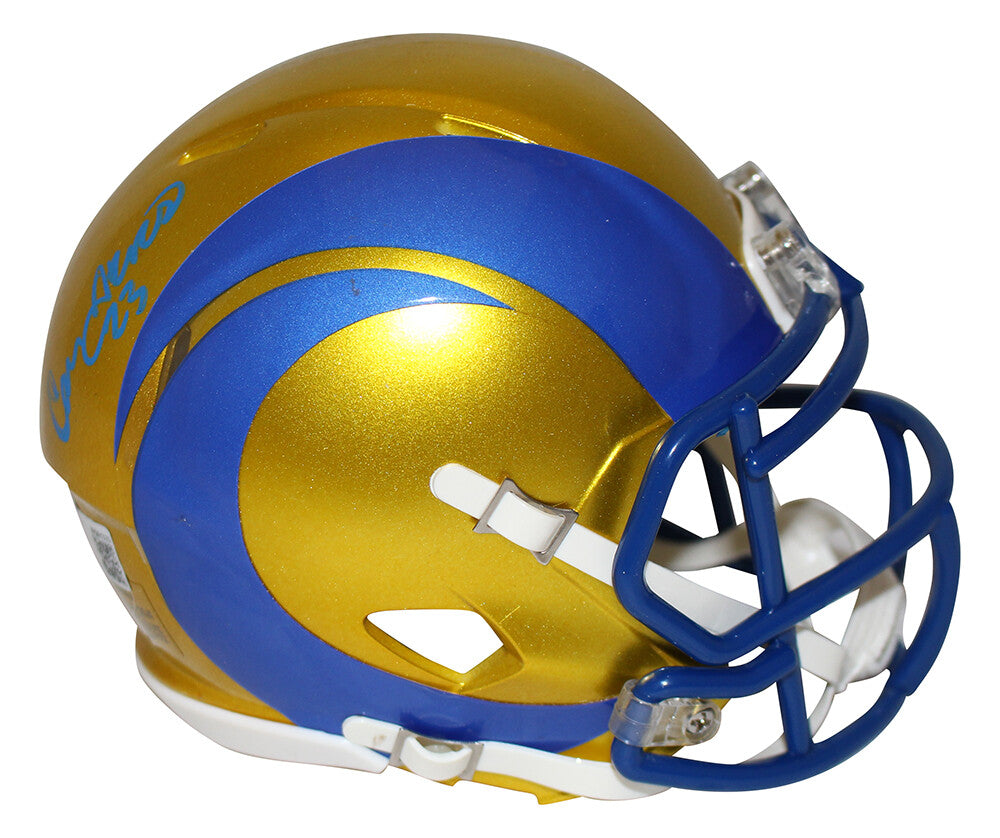 Cam Akers Los Angeles Rams Autographed Flash Mini Helmet (Beckett)