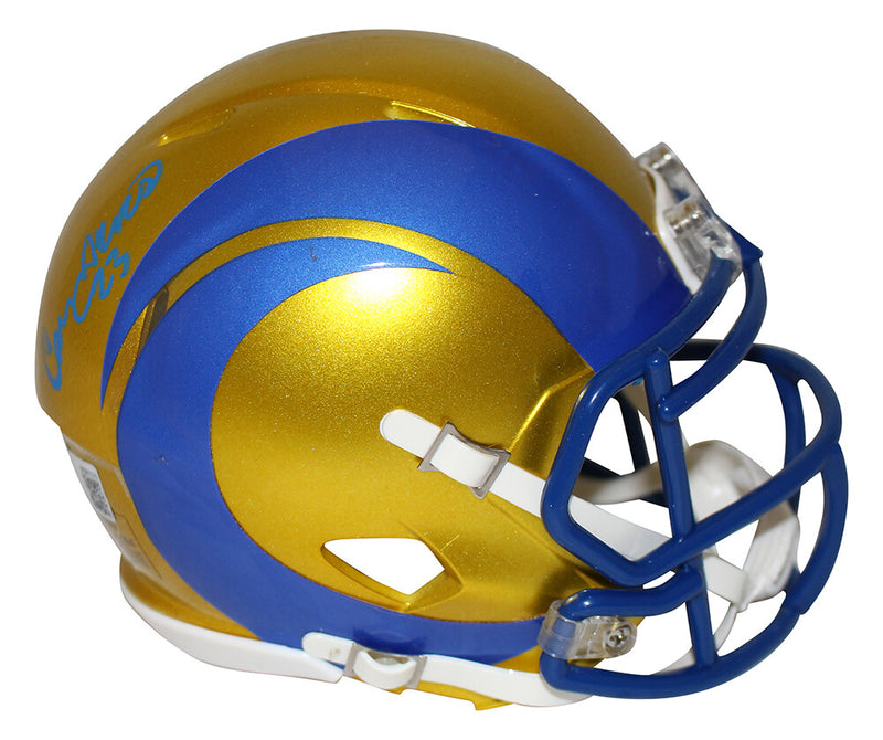 Cam Akers Los Angeles Rams Autographed Flash Mini Helmet (Beckett)