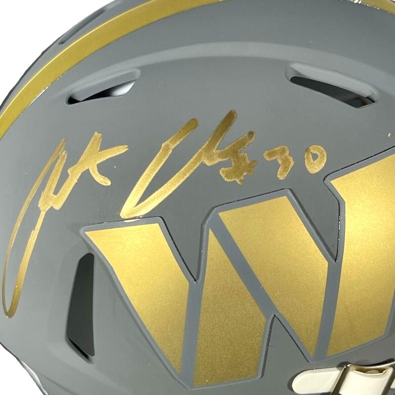 Austin Ekeler Signed Washington Commanders Slate Mini Helmet Beckett Witness