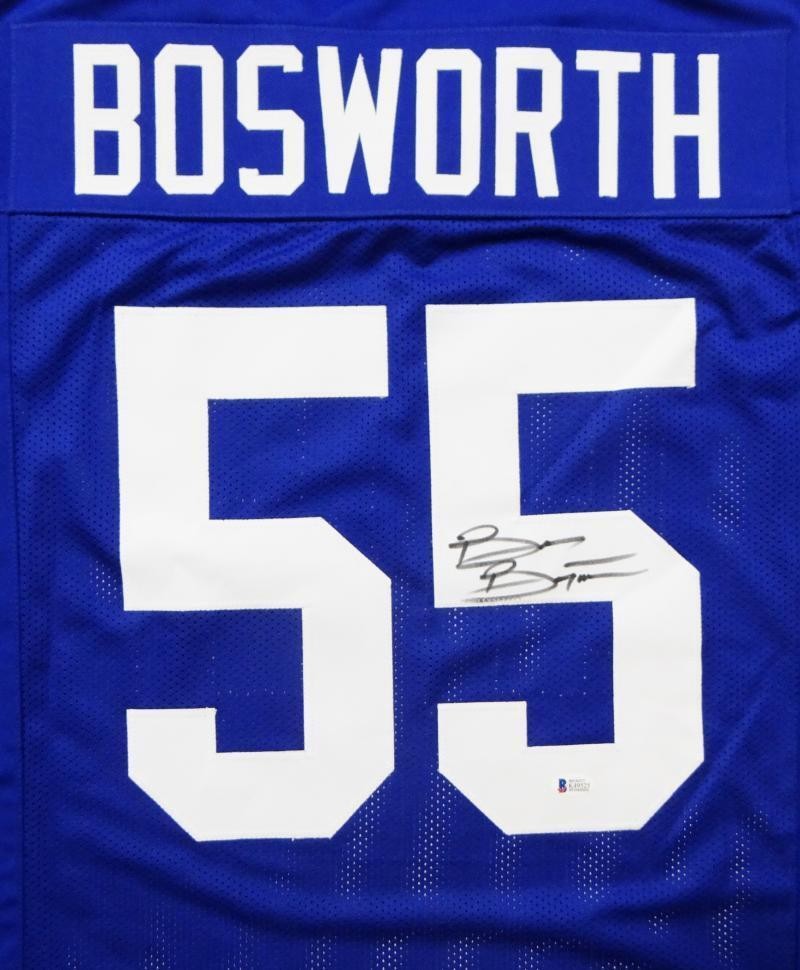 Brian Bosworth Autographed Blue Custom Jersey