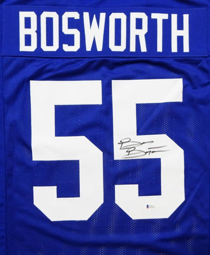 Brian Bosworth Autographed Blue Custom Jersey