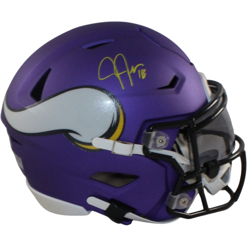 Justin Jefferson Minnesota Vikings Autographed Mid-Size Midi Helmet