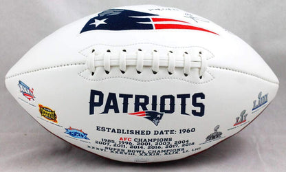 Ben Coates Signed New England Patriots Logo Football with Inscription