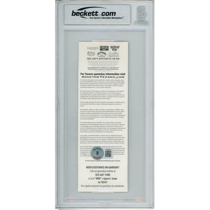 JJ Watt Autographed Houston Texans NFL Debut Ticket Stub Slabbed BAS
