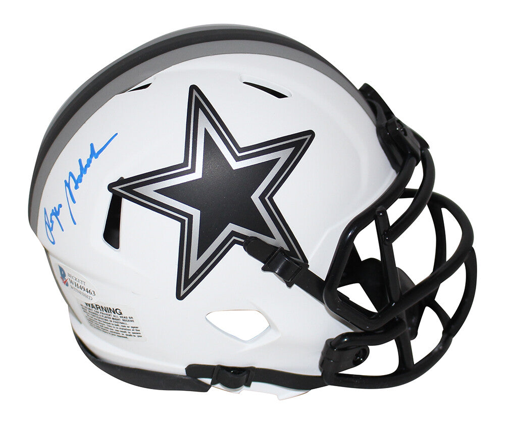 Roger Staubach Signed Dallas Cowboys Lunar Speed Mini Helmet BAS