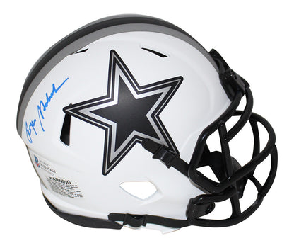 Roger Staubach Signed Dallas Cowboys Lunar Speed Mini Helmet BAS