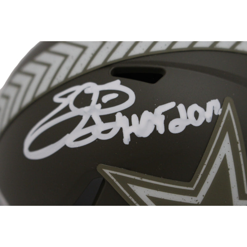 Emmitt Smith Autographed Dallas Cowboys 2022 Salute to Service Mini Helmet