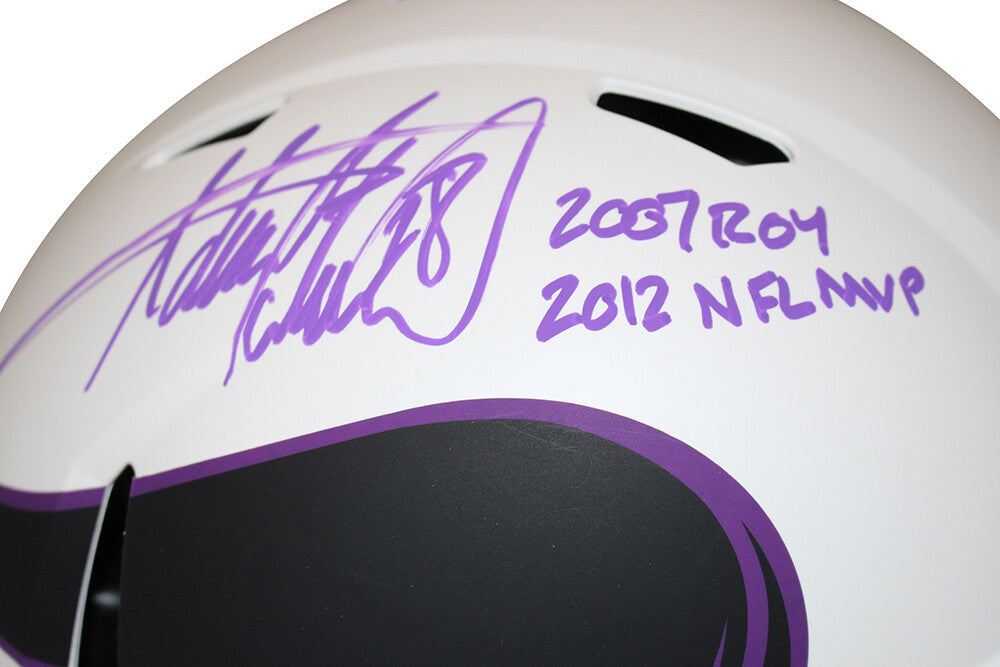 Adrian Peterson Signed Minnesota Vikings Authentic Lunar Helmet ROY MVP BAS