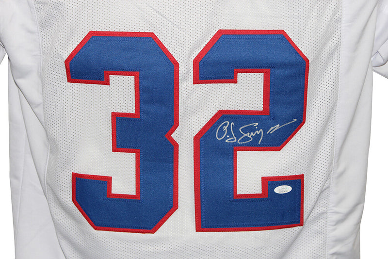 O.J. Simpson Signed Buffalo Bills Custom White Football Jersey JSA