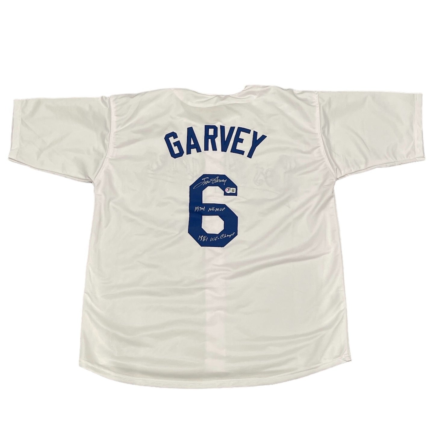Steve Garvey Signed LA Dodgers Custom Jersey (MVP, WS Inscriptions) BAS