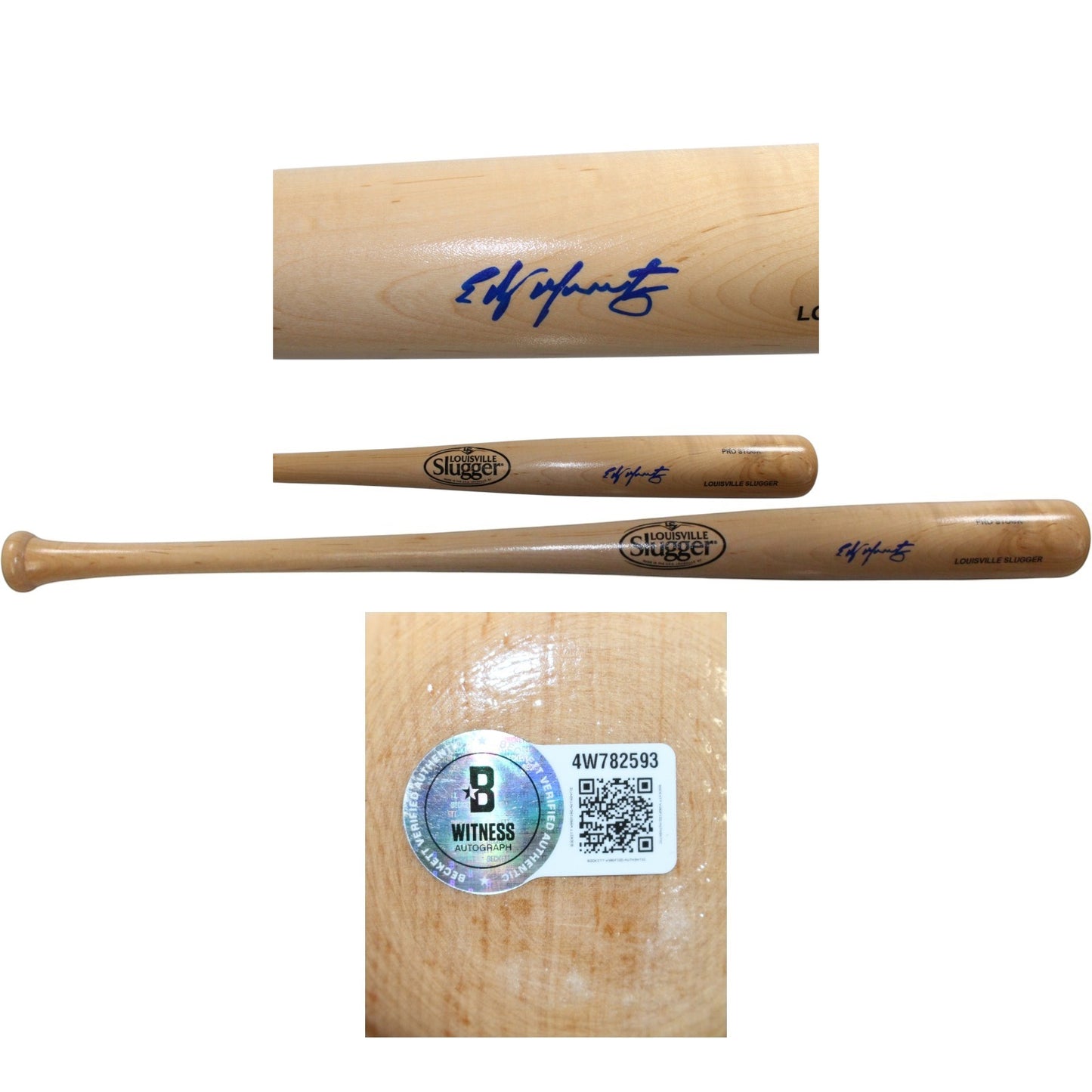 Edgar Martinez Autographed Seattle Mariners Blonde Baseball Bat