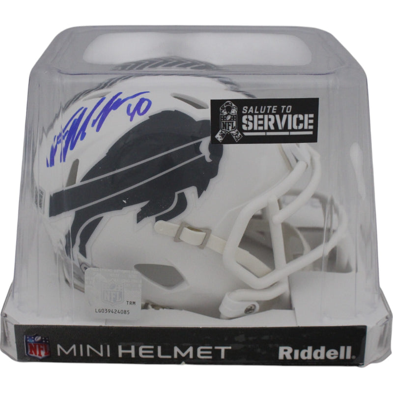 Von Miller Autographed Buffalo Bills 2024 Salute to Service Mini Helmet