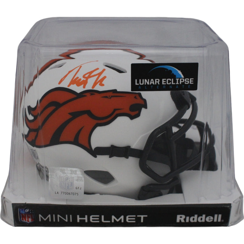 Troy Franklin Denver Broncos Autographed Lunar Mini Helmet