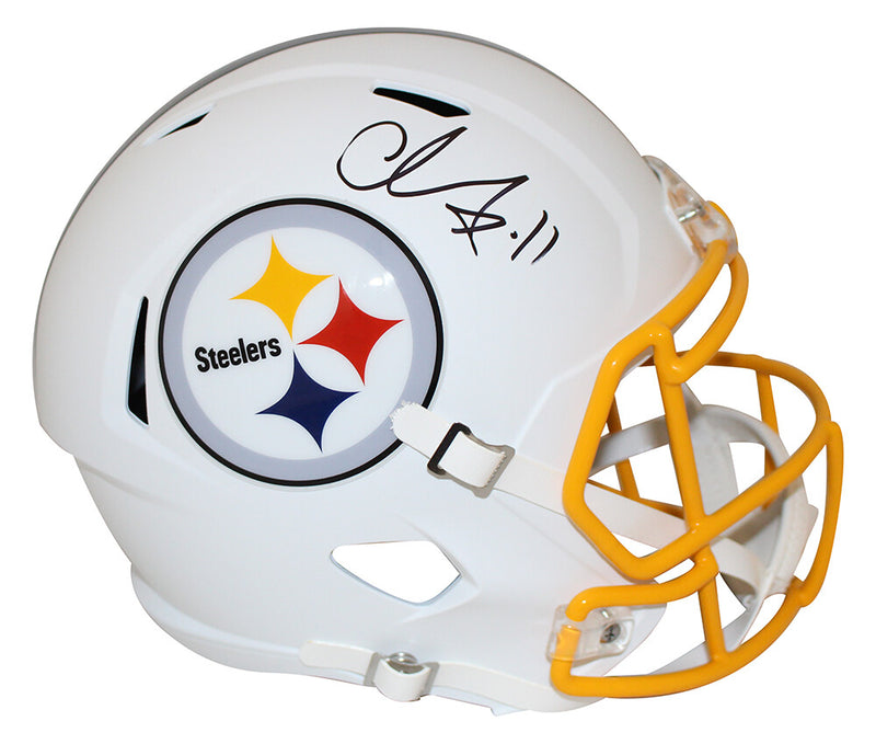 Chase Claypool Signed Pittsburgh Steelers Full Size Flat White Replica Helmet
