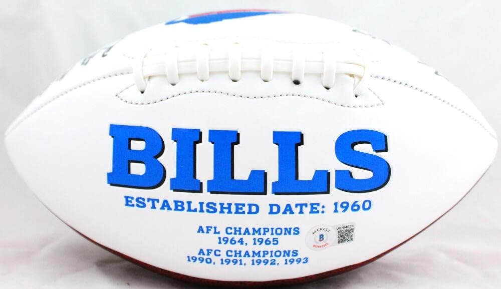 AJ Epenesa Signed Buffalo Bills Logo Football - Bills Mafia Inscription