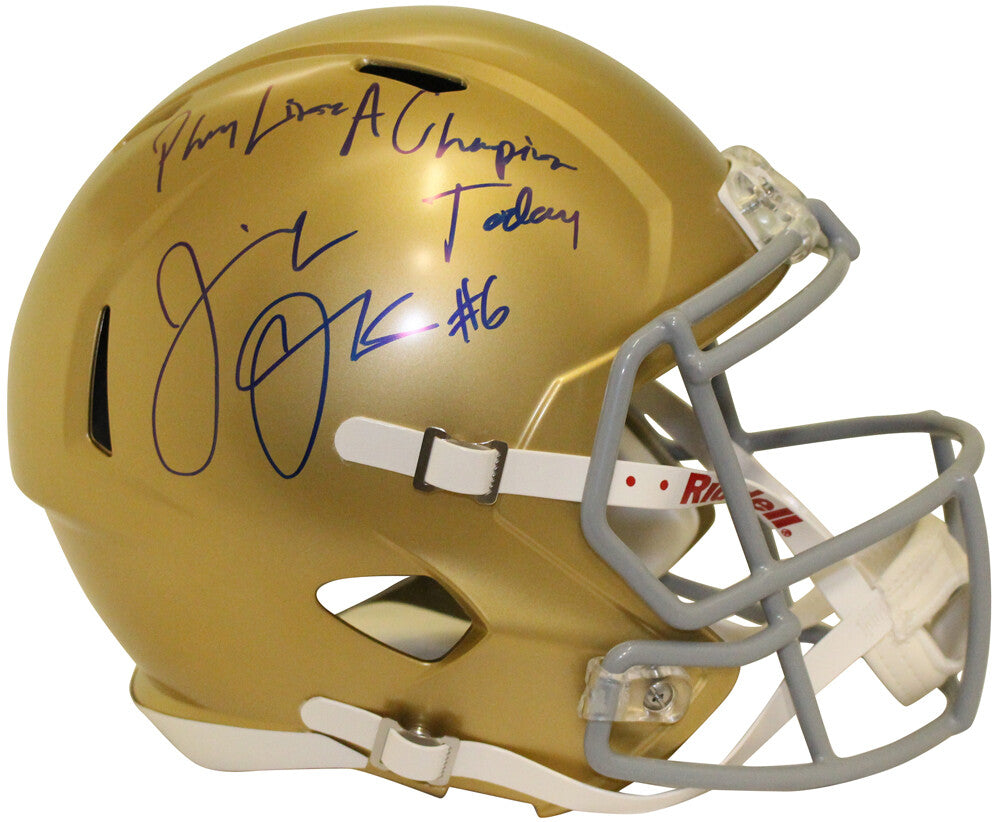 Jeremiah Owusu-Koramoah Signed Notre Dame Speed Full Size Helmet