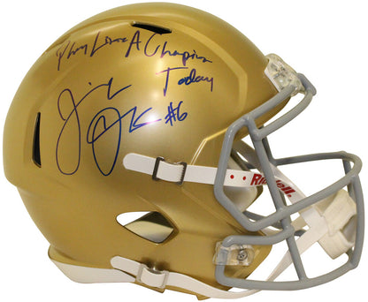 Jeremiah Owusu-Koramoah Signed Notre Dame Speed Full Size Helmet