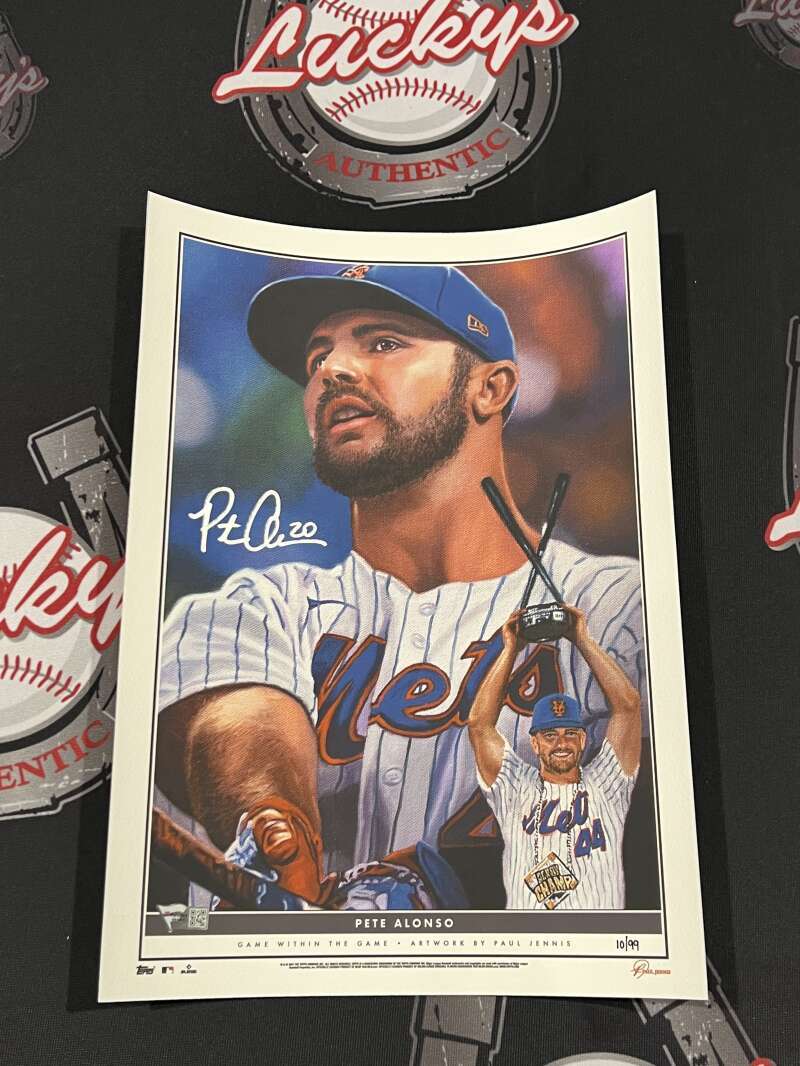 Pete Alonso Signed Topps Game within the Game Art Print /99