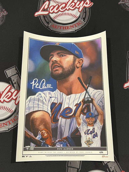 Pete Alonso Signed Topps Game within the Game Art Print /99