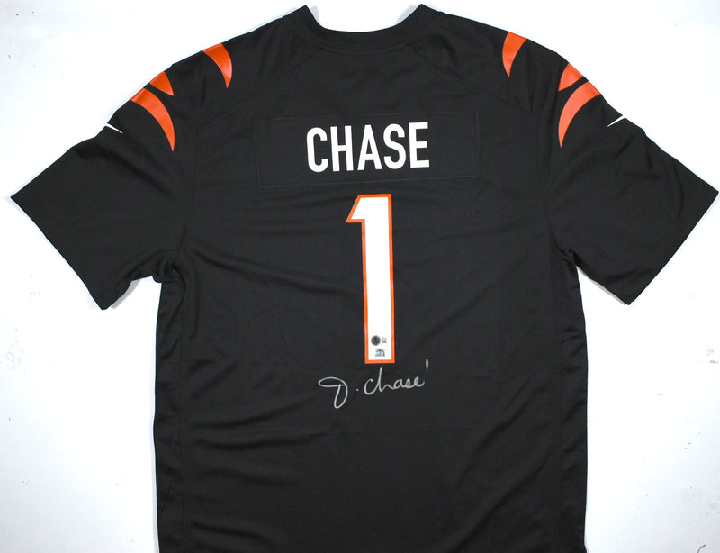 Ja'Marr Chase Autographed Cincinnati Bengals Black Nike Jersey