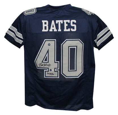 Bill Bates Signed Dallas Cowboys Custom Jersey 3x SB Champs Beckett