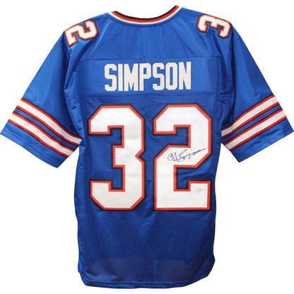 OJ Simpson Autographed Custom Pro Style Jersey - Blue