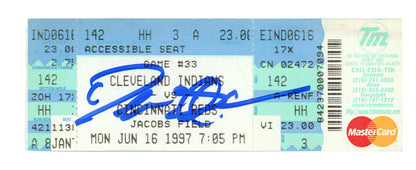 Deion Sanders Signed Cincinnati Reds 6/16/1997 Ticket Stub BAS