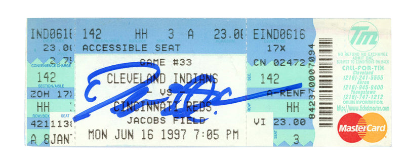 Deion Sanders Signed Cincinnati Reds 6/16/1997 Ticket Stub BAS