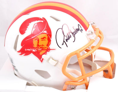 Ronde Barber Signed Tampa Bay Buccaneers 1976-1996 Black Speed Mini Helmet