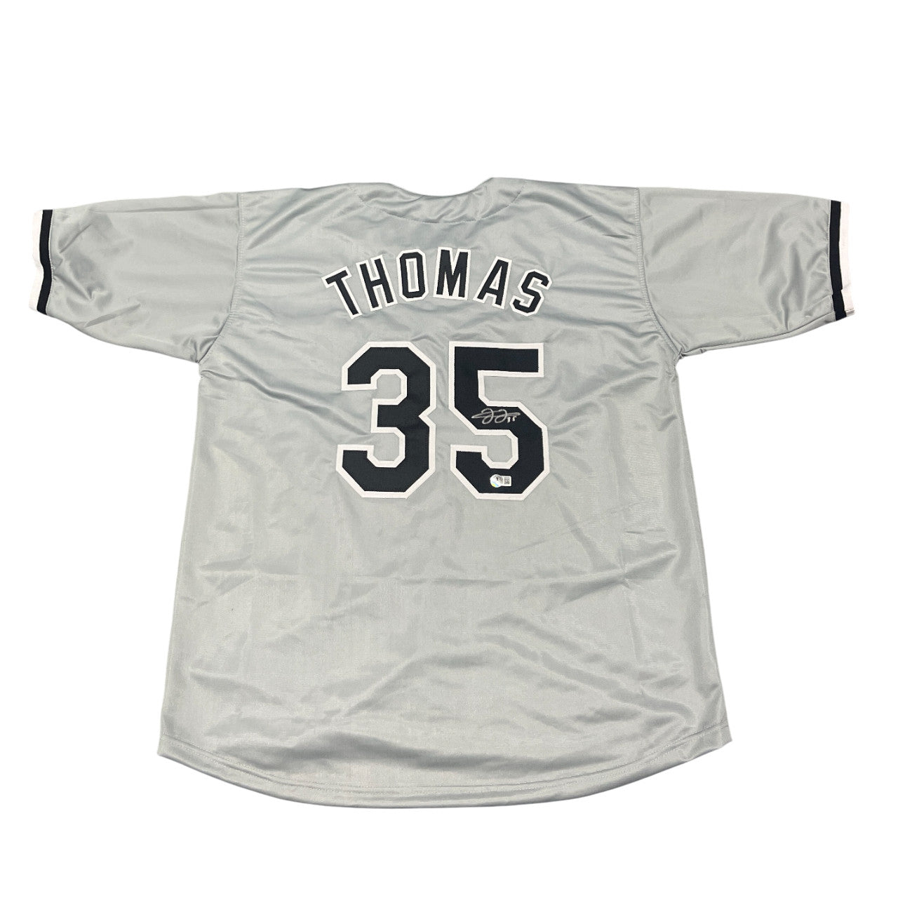 Frank Thomas Signed Chicago White Sox Custom Grey Jersey (BAS COA)