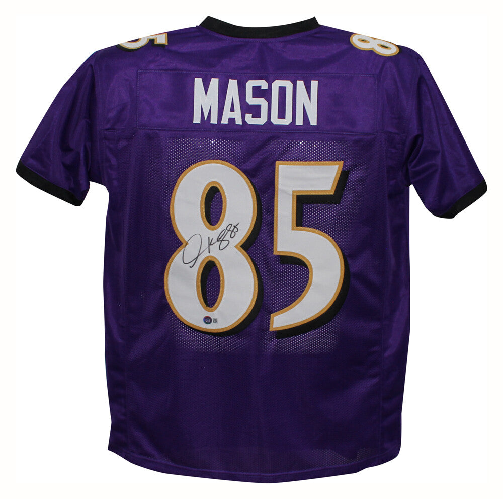 Derrick Mason Signed Baltimore Ravens Custom Purple Jersey (Beckett COA)