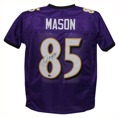 Derrick Mason Signed Baltimore Ravens Custom Purple Jersey (Beckett COA)