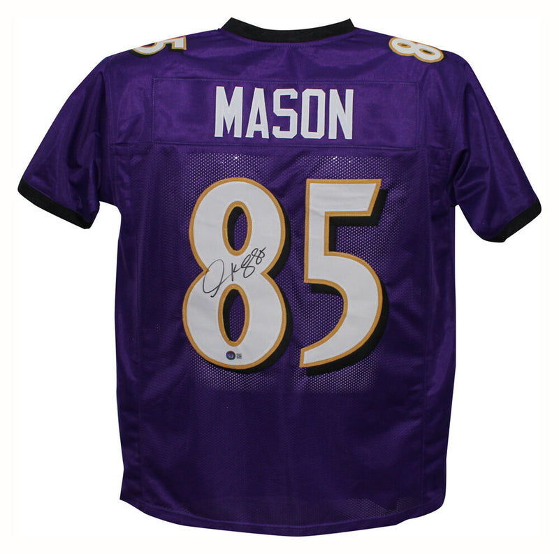 Derrick Mason Signed Baltimore Ravens Custom Purple Jersey (Beckett COA)