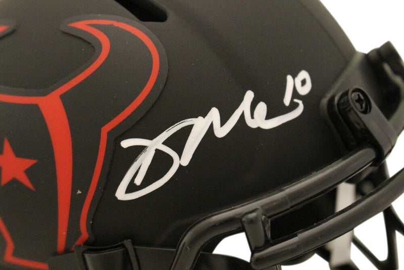 Davis Mills Autographed Houston Texans Eclipse Mini Helmet Beckett