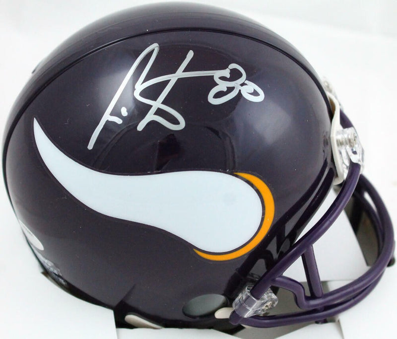 Cris Carter Autographed Minnesota Vikings Silver Mini Helmet