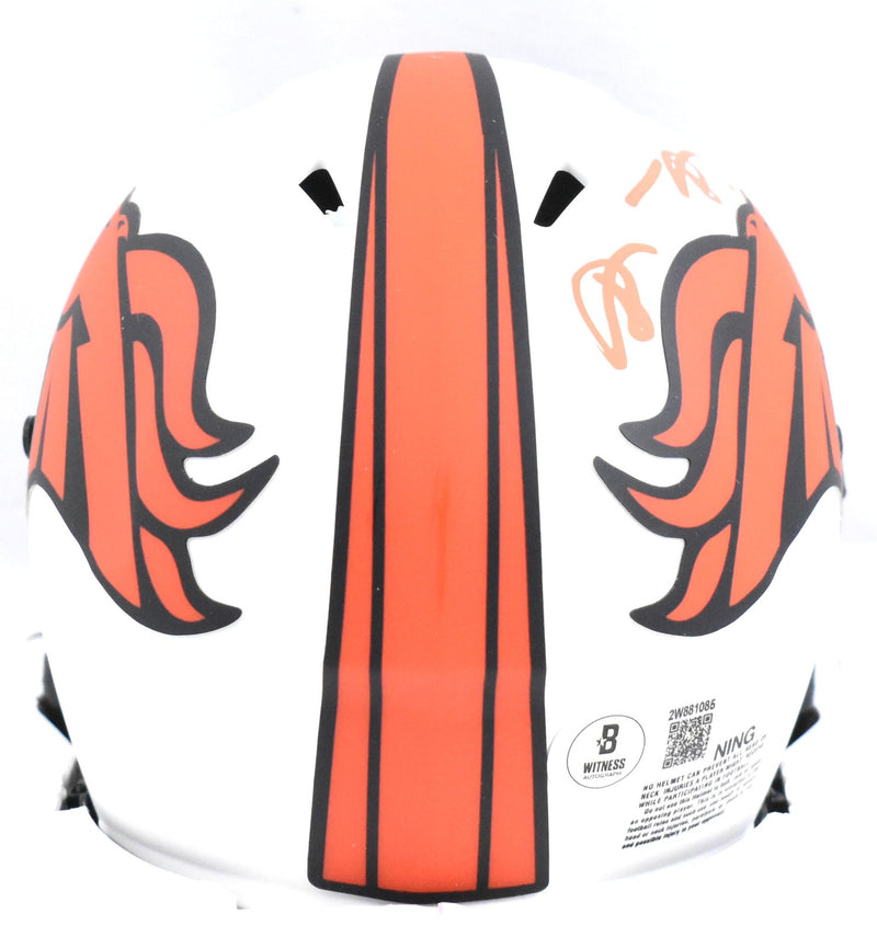 Shannon Sharpe Signed Denver Broncos Lunar Speed Mini Helmet
