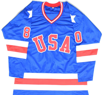 1980 Miracle on Ice Team Signed Team USA Blue Jersey (18 Sigs)