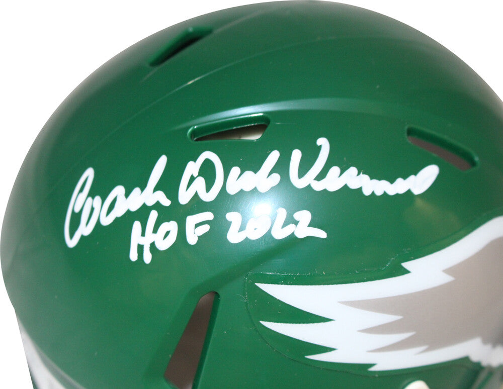 Dick Vermiel Signed Philadelphia Eagles HOF Inscribed Mini Helmet (Beckett)